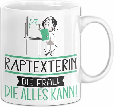Produktbild von Raptexterin Geschenk Tasse Becher Die Frau Die Allen Kann Geschenkidee für eine Raptexterin Lustig (Weiß)