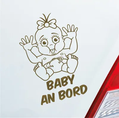 Produktbild von Auto Aufkleber Baby an Bord on Tour 20x30 cm Gold Sticker Heckscheibenaufkleber