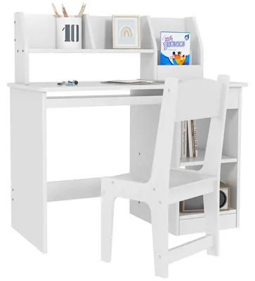 Produktbild von Kinderbüro - Kindertisch - Spieltisch - Schreibtisch - Weiß - Mit Schublade und Stauraum