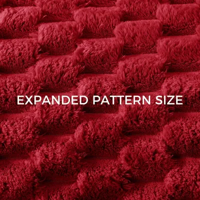 Obrázek produktu pro Pletená deka s 3D vzorem, rozměry 150 x 200 cm, červená fleecová deka do domácnosti