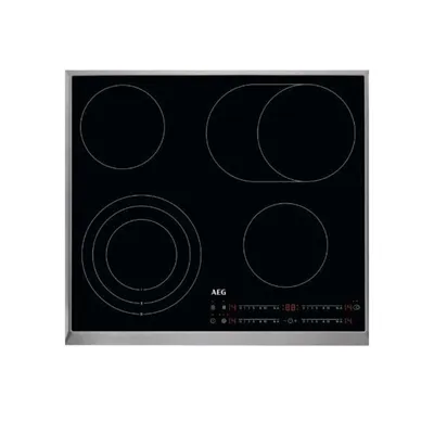 A top-down view of an electric hob.