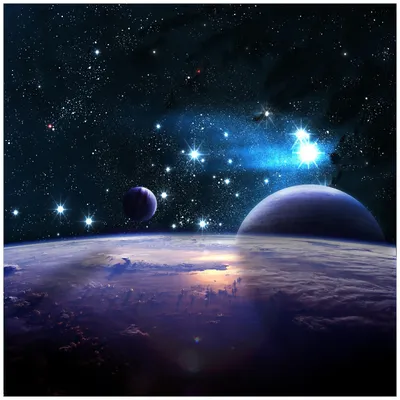 Produktbild von Wallario Sticker / Aufkleber für Kühlschrank / Geschirrspüler / Küchenschränke, selbstklebende Folie - 60 x 60 cm, Motiv: Planeten im Weltall