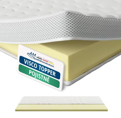 Obrázek produktu pro AM Qualitätsmatratzen | Premium Visco Topper | 100x220 cm | 6 cm vysoká | Matrace Topper | 100/220 | Visco Foam Topper | Pametová pena