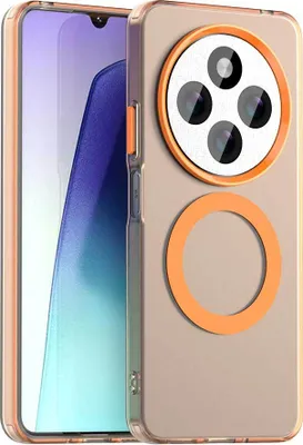 Obrázek produktu pro Magnetické pouzdro pro Xiaomi Redmi 14C /Xiaomi Redmi 14R, tenké matné průsvitné nárazuvzdorné pouzdro Pomerančový