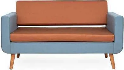 Produktbild von Grau-Oranges Sofa Luxus 2-Sitzer Designer Couch Wohnzimmer Polster 2-er