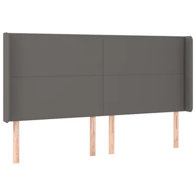 Produktbild von Kopfteil mit Ohren Grau 163x16x118/128 cm Kunstleder