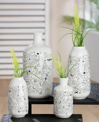 Immagine prodotto di Vaso Gilde, "Arte Moderna", design minimalista, porcellana, bianco, altezza 25 cm, diametro 12 cm. Codice: 32775. Codice prodotto: 4063387327753. Confezione da 2 pezzi (assortiti)