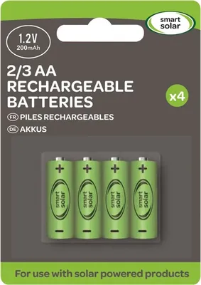 Produktbild von Smart Solar 2/3 AA-Akku NiMh 200 mAh 4er Set