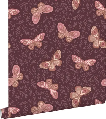 Zdjęcie produktu dla ESTAhome Tapeta motyle ciemnego fioletu 50 x 900 cm