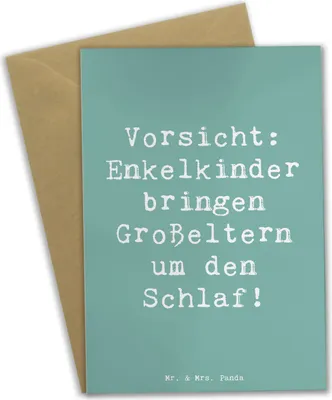 Produktbild von Mr. & Mrs. Panda babykarte Spruch Enkelkinder - Meeresbrise - Geschenk, Jubiläen, Handgemacht, osterkarten, einladungskarten, osterkarte, Lächeln, hochzeitskarten