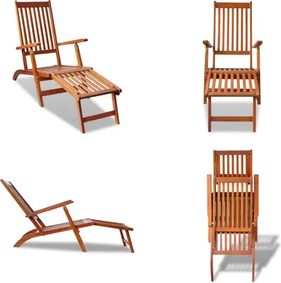 Image de vidaXL Chaise longue de jardin avec pied en bois massif d'acacia - Chaise longue - Bain de soleil - Chaise longue de jardin