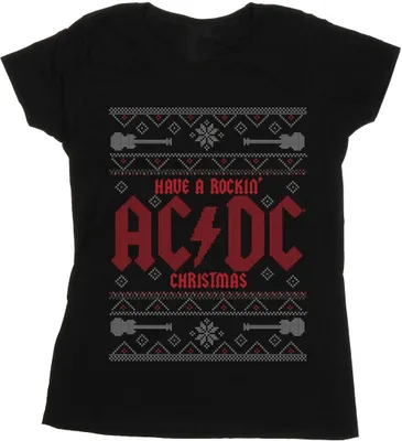 Image de ACDC - "Have A Rockin Christmas" T-shirt pour femme BI4287 (L) (Noir)