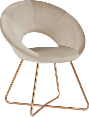 Duhome Esszimmerstuhl Schminktisch Stuhl Wohnzimmerstuhl Samt Sessel Küchenstuhl Polsterstuhl mit Gold Metallbeine, Beige