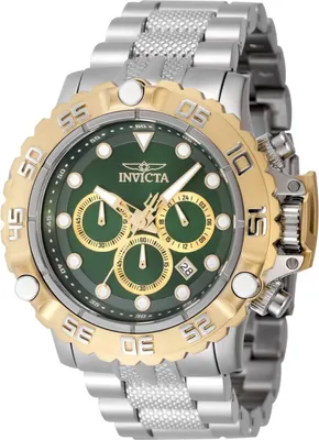 Obrázek produktu pro Invicta Subaqua - Poseidon 47183 Pánské Hodinky - Quartz Hnutí - Nerezová Ocel se Zeleným Ciferníkem - 55 mm