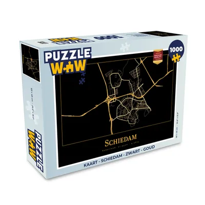Obrázek produktu pro MuchoWow MuchoWow® Puzzle 1000 ks Karta - Schiedam - černá - zlatá