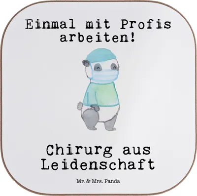 Produktbild von Mr. & Mrs. Panda Getränkeuntersetzer Chirurg Leidenschaft - Weiß - Geschenk, Krankenhaus, Arzt, Spruch, Tischschoner, gläseruntersetzer, Untersetzer Tasse, Mediziner