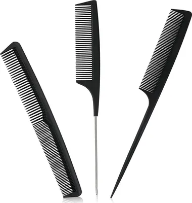 Image de Set de peignes Peigne à dents fines en fibre de carbone Peigne de coiffure