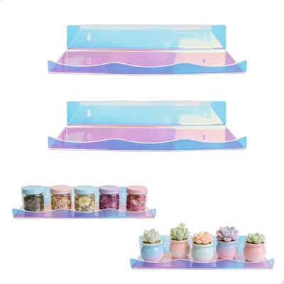Wandregal ohne Bohren, Acryl, 2er-Set, 30 cm, schwebend