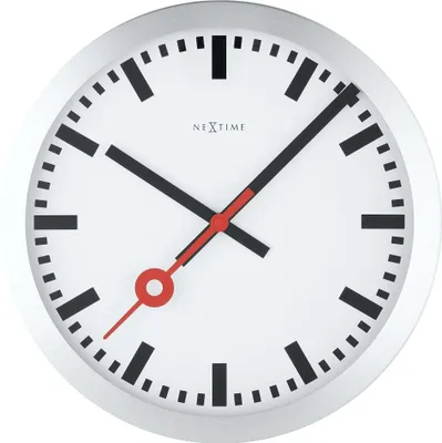 Wanduhr mit Streifendesign, 35 cm, Weiß