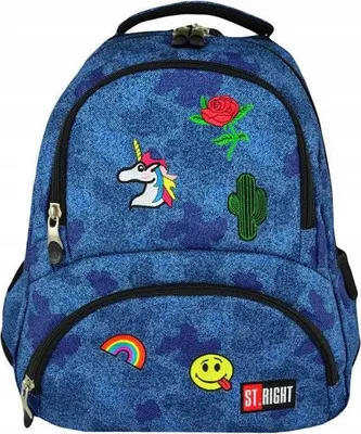 Obrázok produktu pre MAJEWSKI - Študentský batoh St.Right Jeans & Badges BP07