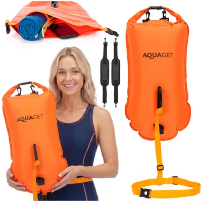 Productafbeelding van Zwemboei - Voor Openwaterzwemmen - Zwemveiligheidsboei - Incl. drybag /Saferswimmer/Safe swimmer/ 35 Liter / Reddingsfluitje - Oranje