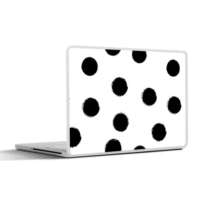 Produktbild von MuchoWow® Laptop Aufkleber Sticker Cover Polka dots - Muster - Schwarz und weiß 36.5x27.5 cm - Laptop-Sticker