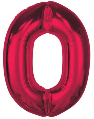 Produktbild von #BFC39 Smart Folienballon, Zahl 0, Rot, 92
