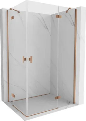 Zdjęcie produktu dla Mexen Mist-H Duo kabina prysznicowa uchylna prawa 75 x 100 cm, transparent, miedź szczotkowana - 8A5-075L-100P-65-00