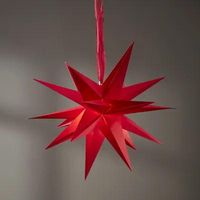 Zdjęcie produktu dla Gwiazda wisząca czerwona 3D DECEMBER 43 cm