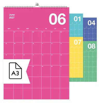Produktbild von heaven+paper® A3 Bunter Design Wandkalender 2027 Knallig