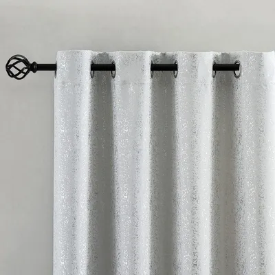 Verdunkelungsvorhänge 2er-Set 132x160 cm, grauweiß, metallic
