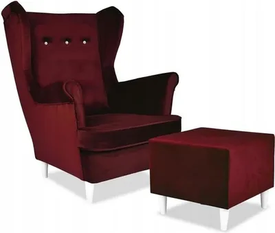 Produktbild von Family Meble Ohrensessel mit Hocker Ari II Relaxsessel Skandinavisch Loungesessel Fernsehsessel Für Wohnzimmer Esszimmer Schlafzimmer Büro (ROYAL 13)
