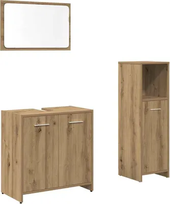 Zdjęcie produktu dla 3-częściowy zestaw mebli łazienkowych, dąb artisan