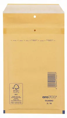 Produktbild von 100x AROFOL CLASSIC Luftpolstertaschen 2/B-12 120x215mm für C6 braun