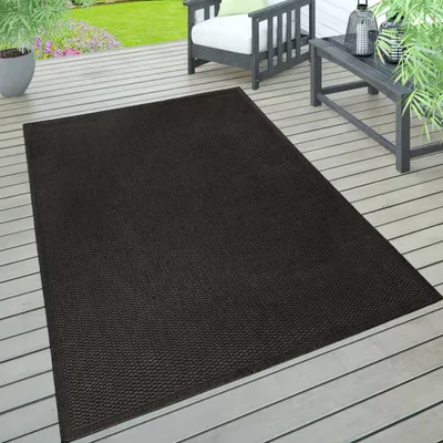 Produktbild von Outdoor Teppich wetterfest Garten & Terrasse flachgewebt Uni Sisaloptik robust Grösse 200x350 cm