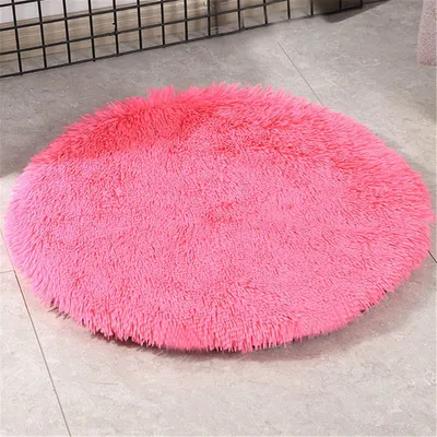 Obrázek produktu pro Podložka pro psy, pelíšek pro domácí mazlíčky, průměr 80 cm, barva růžová, plyšová, omyvatelná