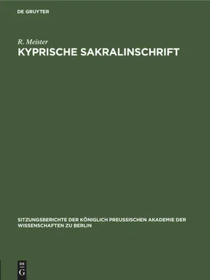 Produktbild von Kyprische Sakralinschrift