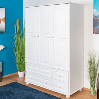 Produktbild von Kleiderschrank massiv weiss
