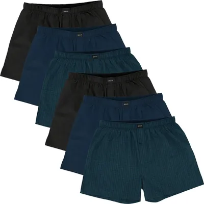Produktbild von Gomati 6er Pack Herren Boxershorts Webboxer - Navy Schwarz XXL