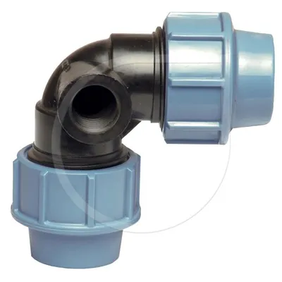 Zdjęcie produktu dla Kątownik Unidelta z PP 90° z bocznym odgałęzieniem z gwintem wewnętrznym 32 mm x 32 mm x 3/4"