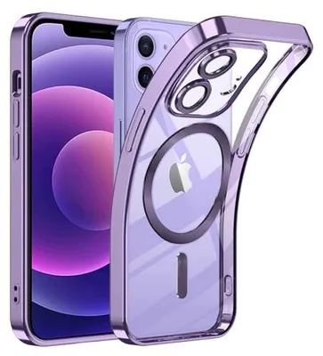 Zdjęcie produktu dla Etui iphone 12 6.1 cala magsafe silikon przezroczysty fioletowe