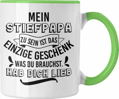 Produktbild von Trendation - Stiefpapa Tasse Spruch Geschenk Lustige Sprüche Stiefvater Geschenk Geburtstag Geburtstagsgeschenk (Grün)