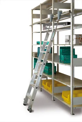 Produktbild von Aluminium Regalleiter fahrbar - 8 Stufen