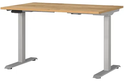 Produktbild von Schreibtisch 120cm, elektrisch höhenverstellbar, Eiche/silber, JESOLO-01