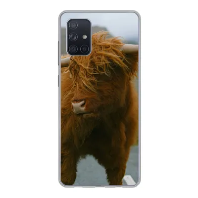 Produktbild von MuchoWow® Handyhülle Schutzhülle Hülle für Samsung Galaxy A51 Schottischer Highlander - Berg - Straße Silikon Softcase Handy Hülle - Schutzabdeckung