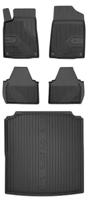 Productafbeelding van Rubberen automatten + kofferbakmat voor Peugeot 607 1999-2010 (sedan) – 5-delig, zwart, op maat – Wielganizator