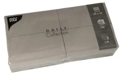 Produktbild von 900 Servietten "DAILY Collection" 1/8-Falz 32 cm x 32 cm grau