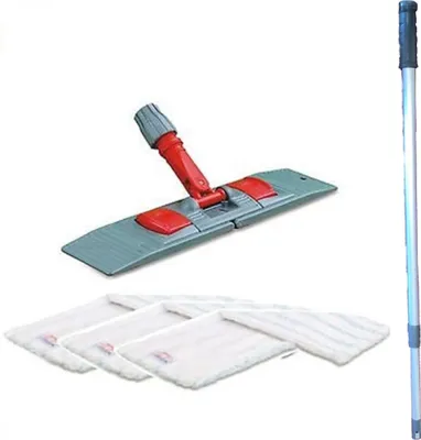 Produktbild von Wischmopp Set "Premium" mit Teleskopstiel 40 cm inkl. 3 x Wischmopp Mikrofaser