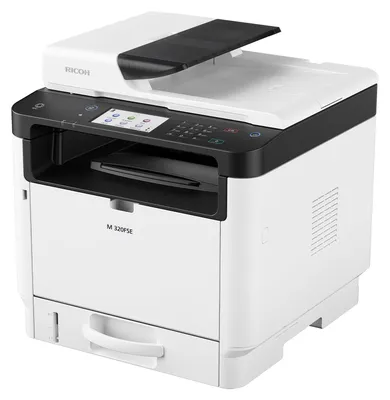 Image de Ricoh M 320SE, laser, impression monochrome, 1200 x 1200 DPI, monocopie, A4, noir, blanc