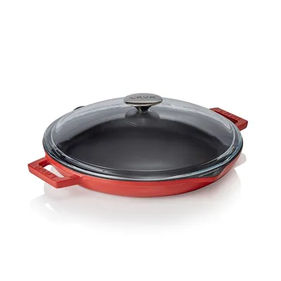 Produktbild von LAVA Pfanne mit Deckel rot Ø 31,5 cm, Serie Frying pans lid Gusseisen